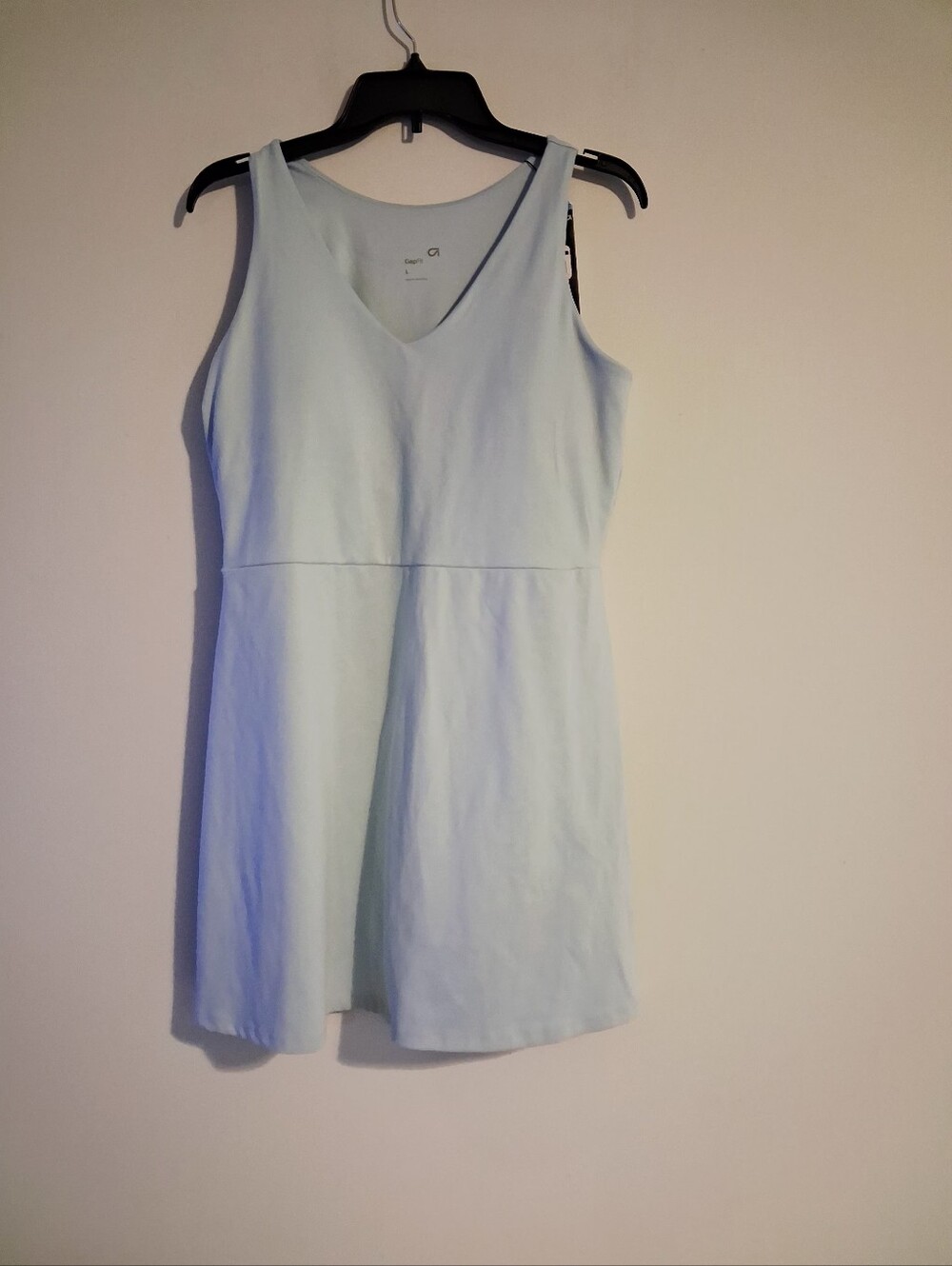 Active Tank Dress With Built-in Shorts Light Blue Size Large